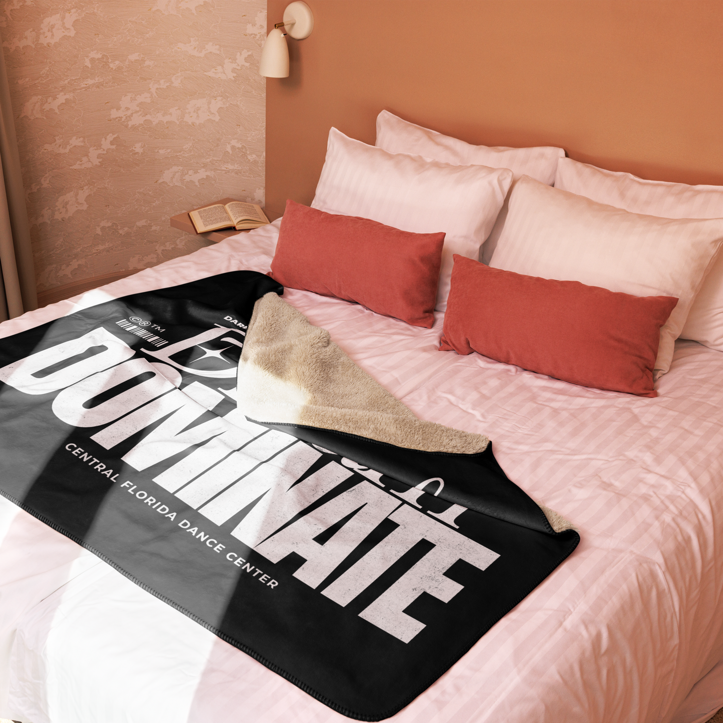 "Dance, Dream, Dominate" Sherpa Blanket (Black)